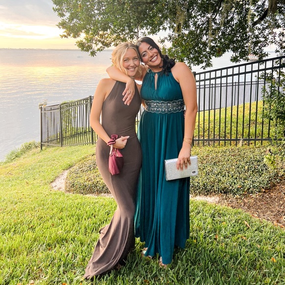 Norma Kamali Halter Turtle Fishtail Gown in Chocolate - Picture 6 of 6